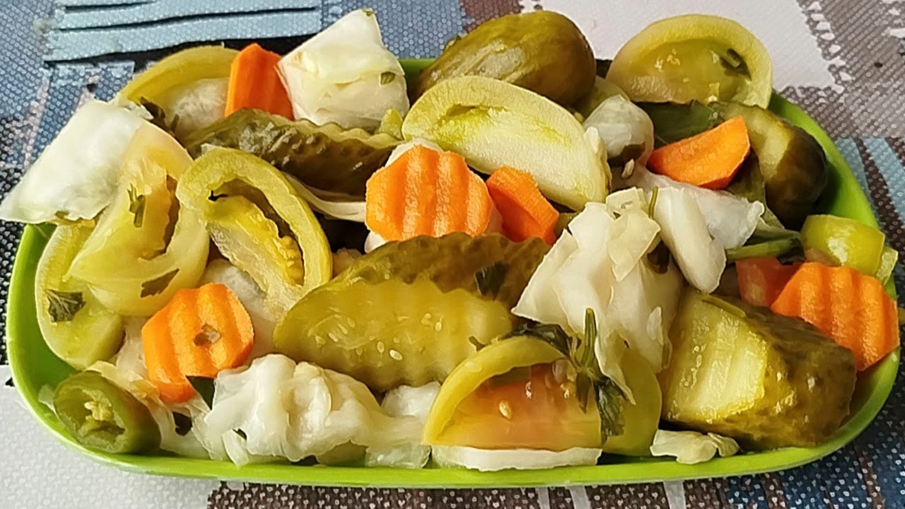 Asan Üsulla Kələmlə Çox Dadli Xirçiltili🔴Qarişiq Turşu🔴 Hazirladim.