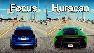 NFS Heat: Ford Focus RS vs Lamborghini Huracan - Drag Race