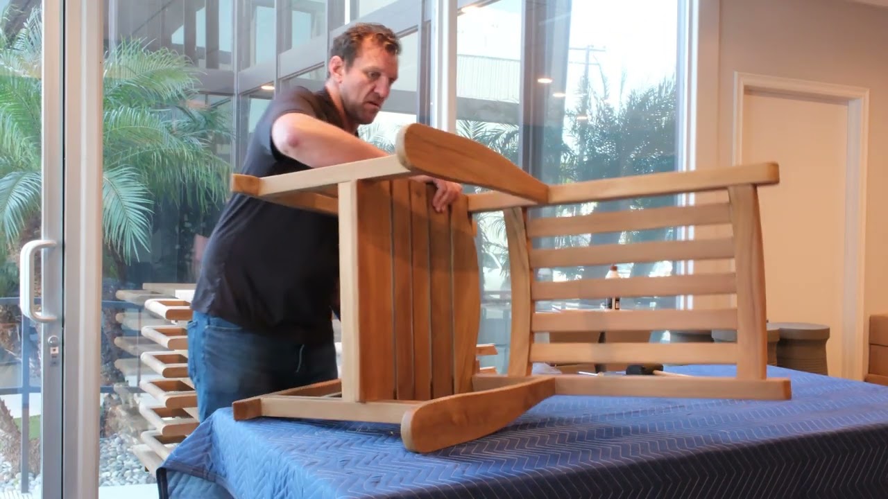Classic Teak Outdoor Rocking Chair Assembly Video