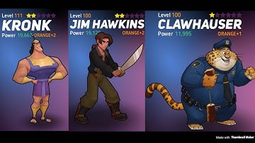 Disney Heroes: Battle Mode - Completing Chapter 28 with Kronk, Jim Hawkins, and Clawhauser