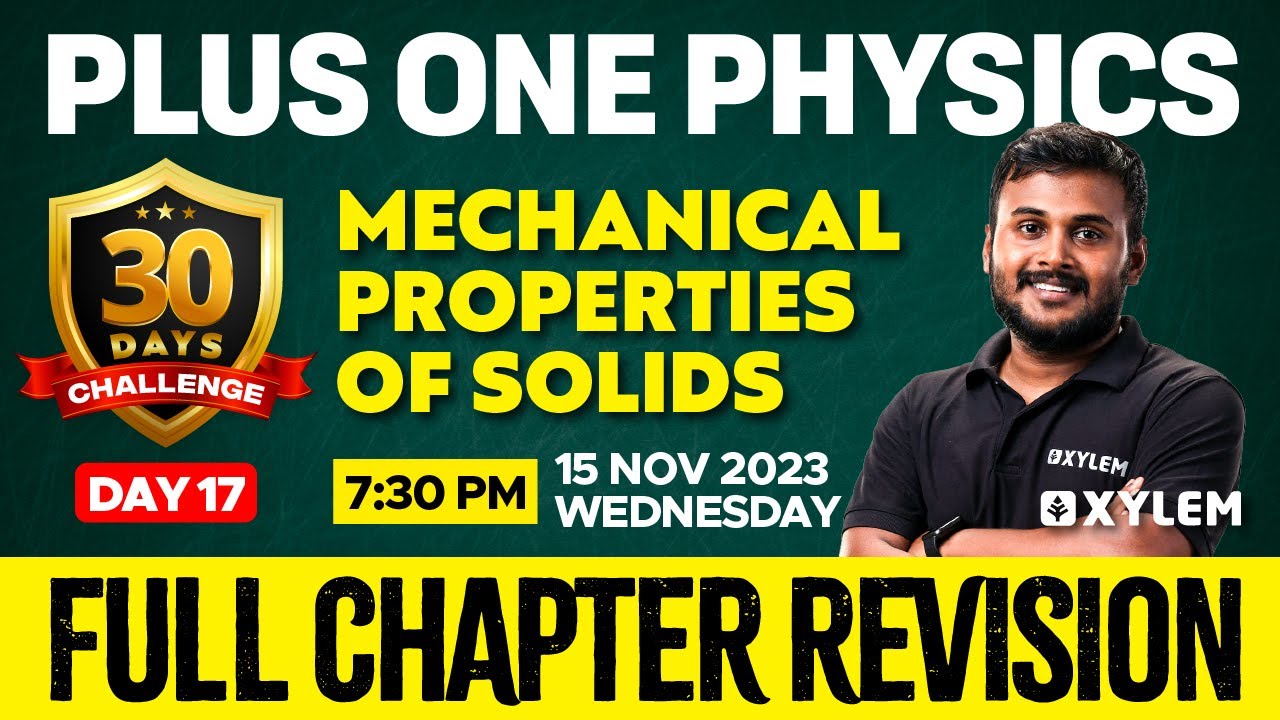 Plus One - Physics - Mechanical Properties of Solids | Xylem Plus One