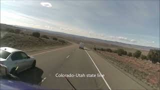 The 100 mile stretch between Grand Junction, Colorado to Green River, Utah, on I-70 W.  2016-03-13