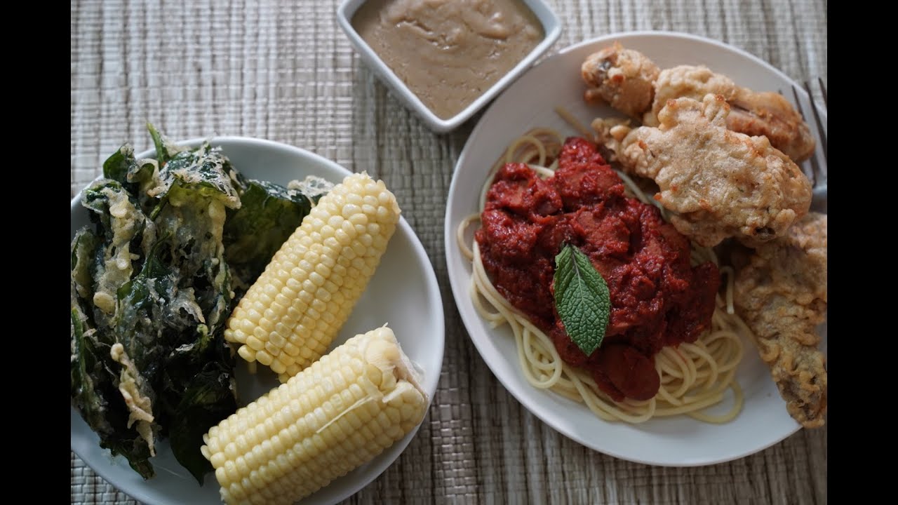 Homemade Gravy, Fried Chicken, Spaghetti, and Vegetables. YouTube