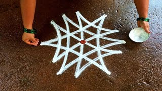 Puratasi madham simple star kolam|3*2 Navaratri special kolam|Saraswati Puja kolam|Super rangoli