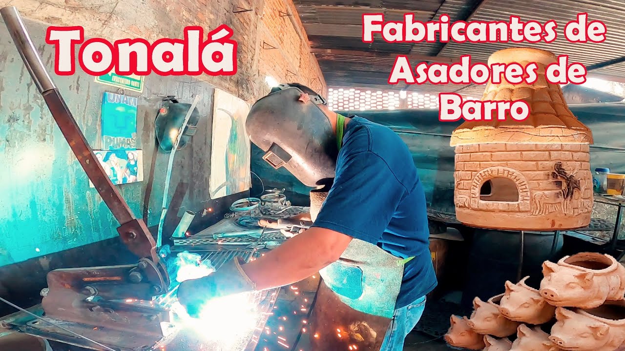 Tonalá asi se fabrican los asadores de Barro Artesanales estacionamiento la feria #Barato
