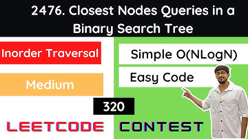 Leetcode 2476 Closest Nodes Queries in BST | Leetcode Contest 320