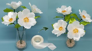 DIY | Tutorial Membuat Bunga Dari Pita Satin Yang Mudah Dan Simple | Satin Ribbon Flowers Easy