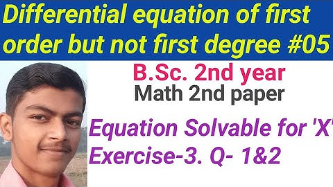 Equation Solvable for 
