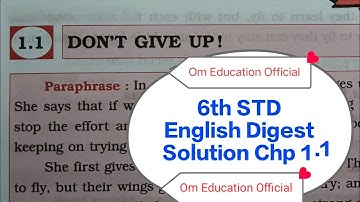 6th STD English Digest Solution Chp 1.1 Don