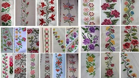 Top दुसुत्ती के डिजाइंस//Outstanding Cross Stitch Embroidery/ Ason Border Design🌹🌹
