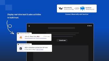 Add social proof sales popup in SamCart store | WiserNotify Social Proof