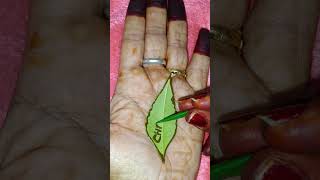 chand ❣️name beautiful green leaf🍃 mehandi design💫💫#trending #viral#ytshorts#henna#hennatatto#art