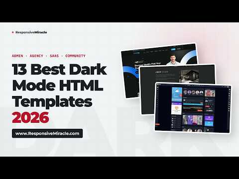 13 Best Dark Mode HTML Templates 2026 · Dark & Light HTML5 Templates (Top 8)