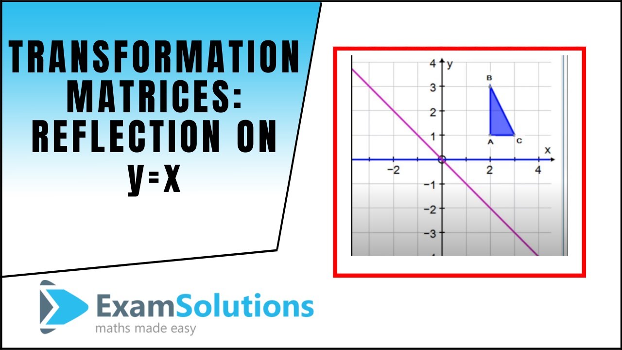 Transformation Matrices Reflection The Line Y X Examsolutions Maths Tutorials Youtube