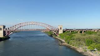 The view from R.F. Kennedy Bridge (Triboro Bridge) Hell Gate & Manhattan