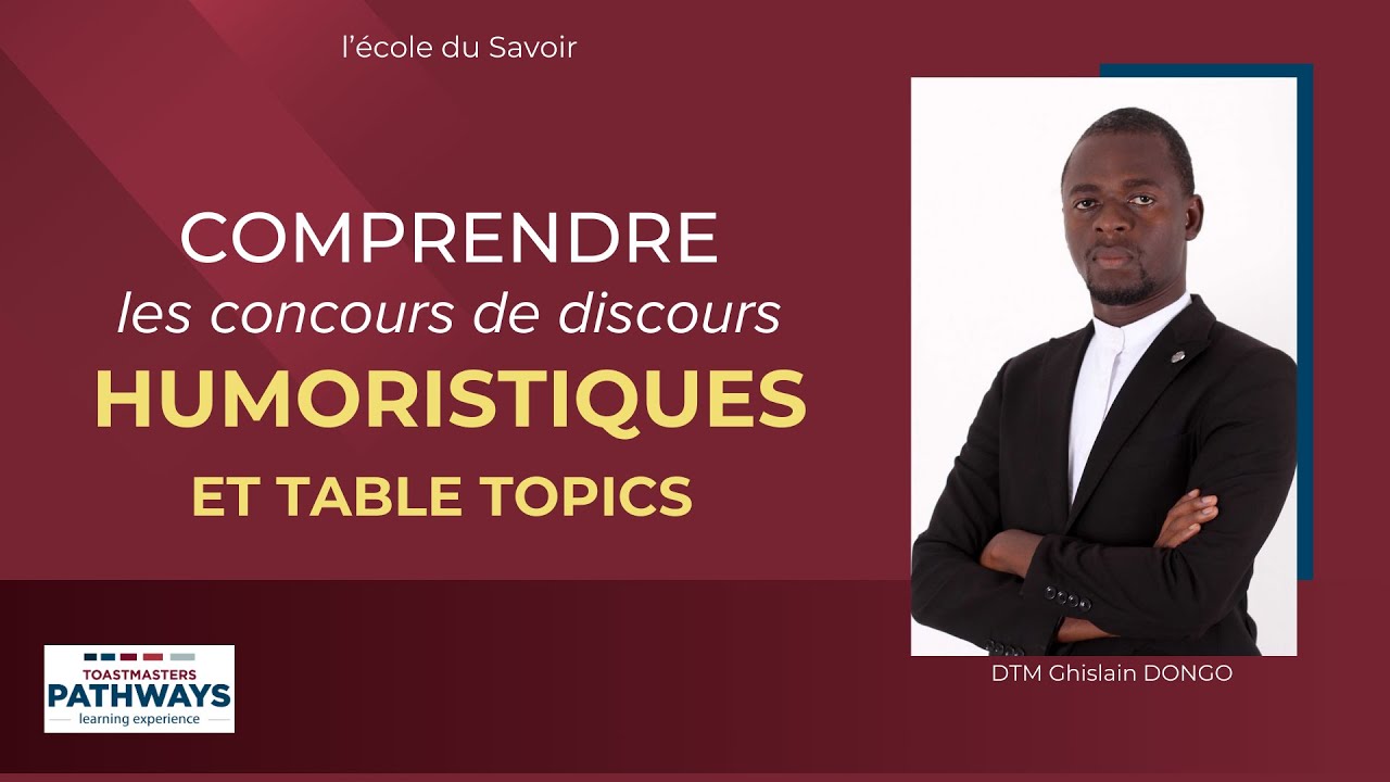 Formation Comprendre les Concours de discours d'improvisation et humoristique de Toastmasters.