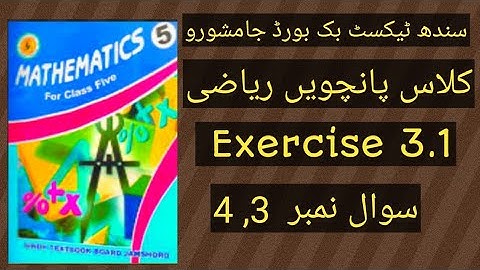 Exercise 3.1 Question Number (C) (D) Sindh Text Book Board Jamshoro  Mathematics of class five
