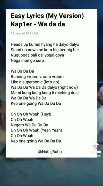 Easy Lyrics Kap1er - Wa da da #kap1er #easylyrics