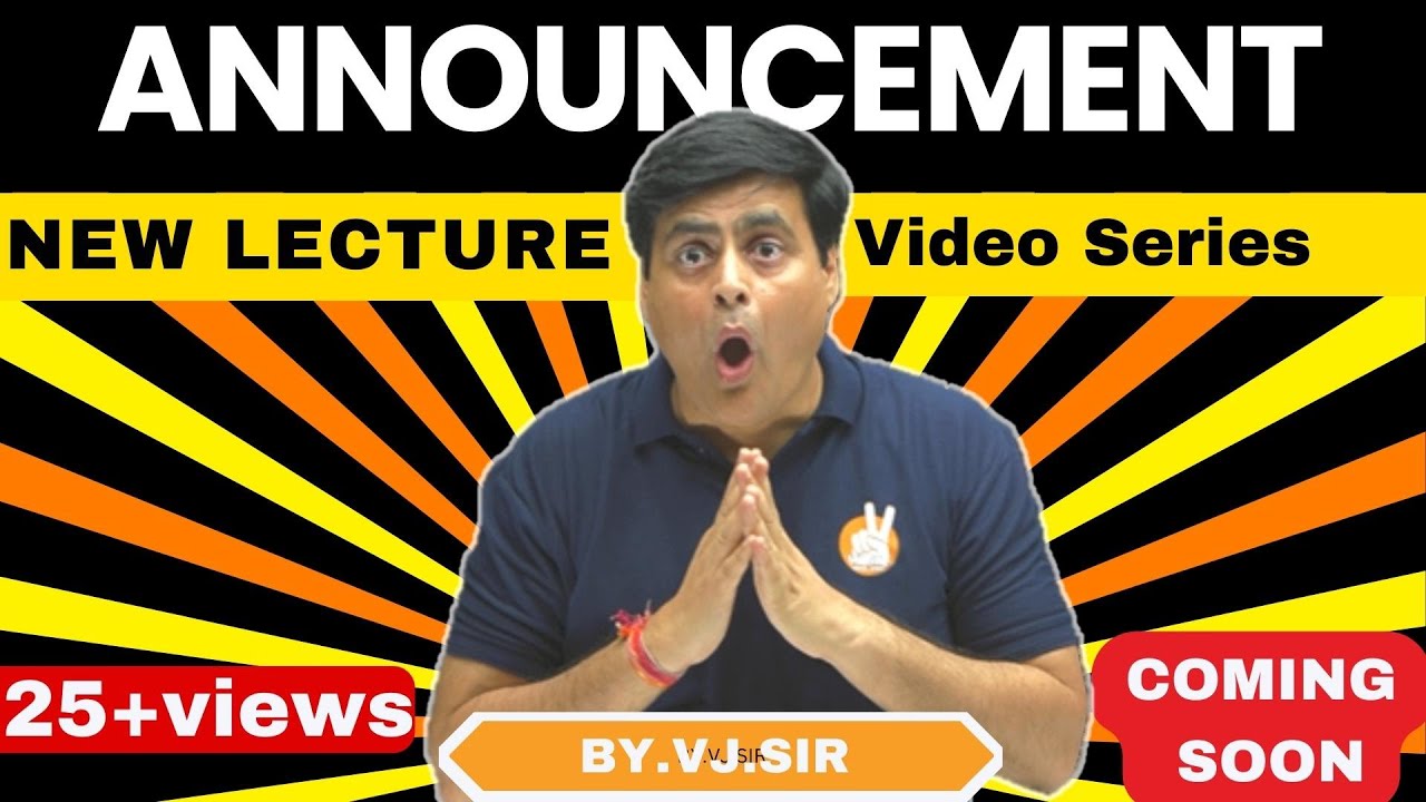 Announcement | New Lecture Video Series by Vishal Joshi | VJ Sir - YouTube