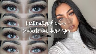 Best Natural Colored Contacts For Dark Eyes | Just 4Kira Contact Lenses Review