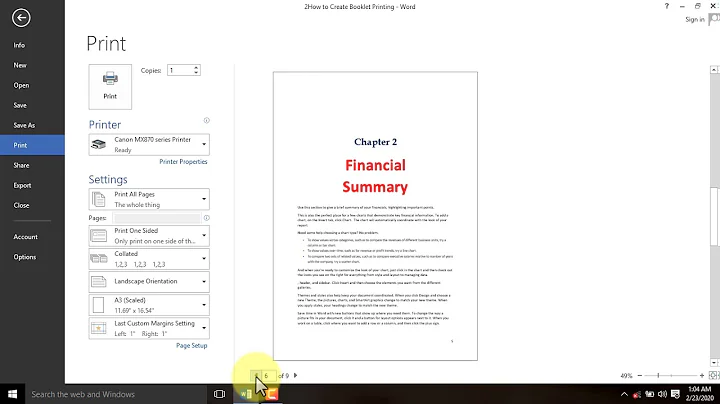 How to Print Booklet in Word