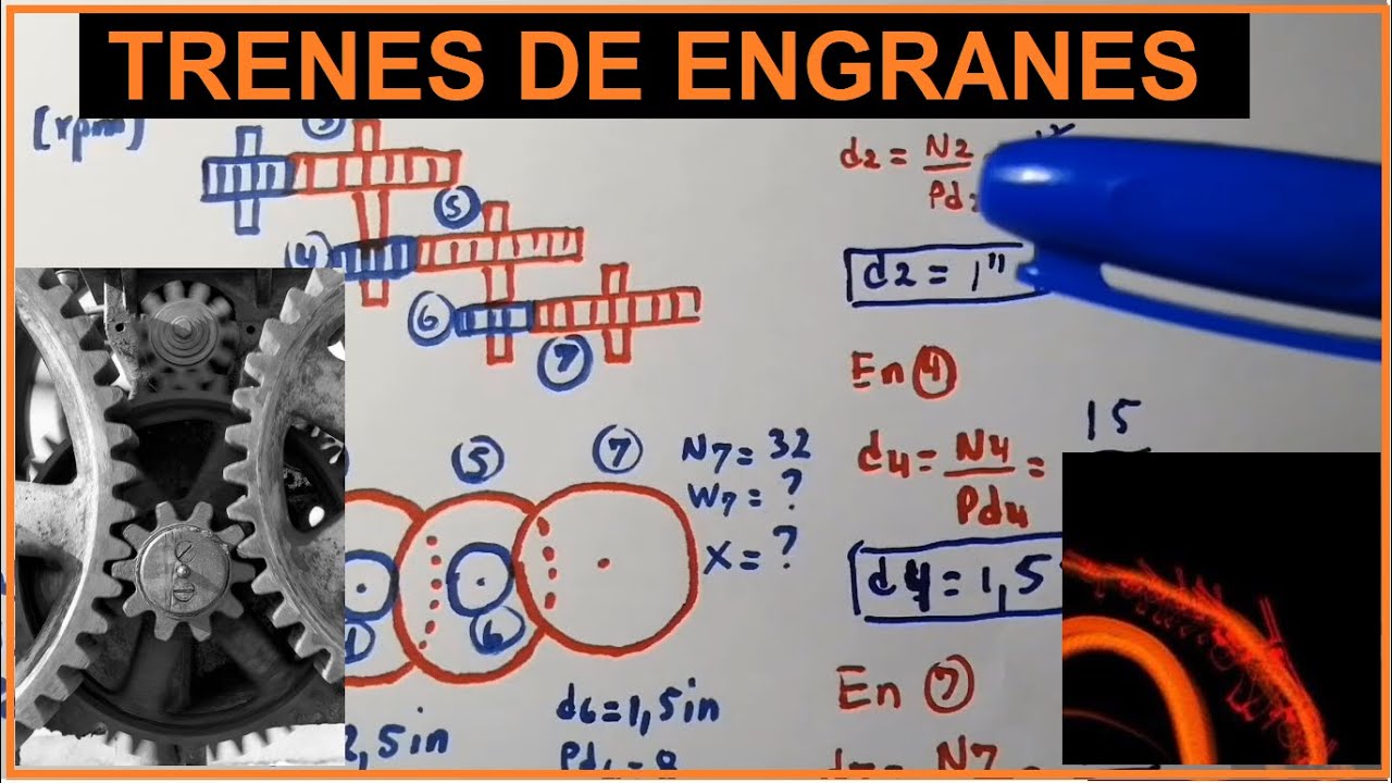 TRENES DE ENGRANAJES, teoría ejercicios y problemas resueltos