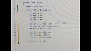 c# da 4 işlem en basit anlatım  (toplama,çıkarma,bölme,çarpma)