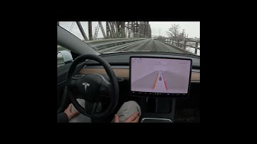 Autopilot Crossing Victoria Bridge - Tesla FSD Beta #Shorts