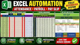 Master Excel Automation: Attendance, Payroll & Pay Slips in One System #excel 