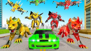 Robot Singa Berubah Jadi Mobil Balap Dan Pesawat | Lion Robot Car Transforming Game screenshot 5