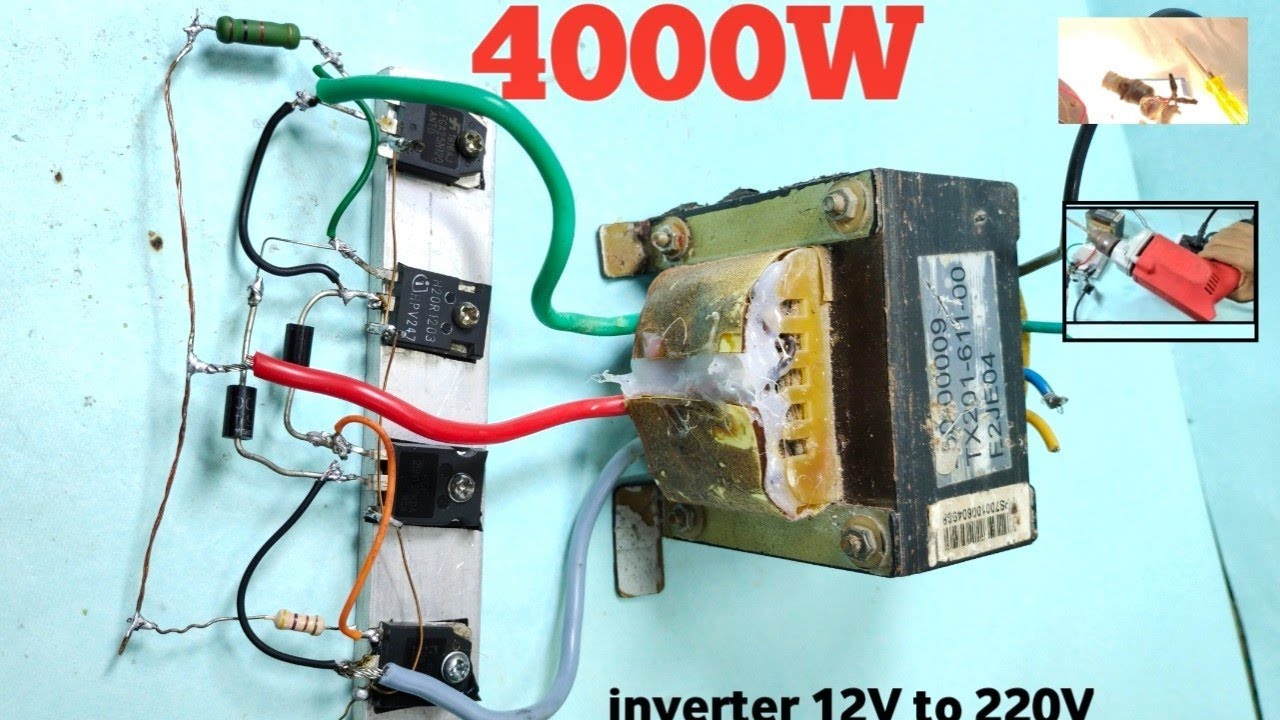 12v DC to 220v AC Converter ( INVERTER without IC ) using UPS Transformer 