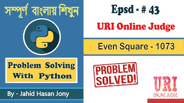 Problem Solving With Python - URI Online Judge 1073 [ EVEN SQUARE ]