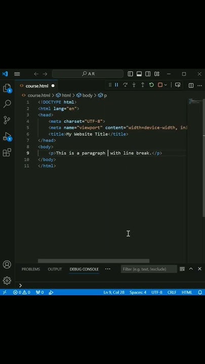 Line break in HTML | how to use line break in HTML #short #htmlbasics # ...