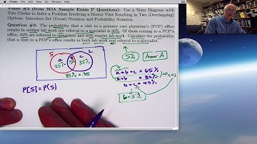 Actuarial Exam P (Exam 1) Prep: Venn Diagram Problem with Two Events, Event & Probability Notation