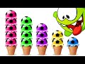 Learn colors with yummy soccer ice cream scoops  learn with om nom  hooplakidz toons