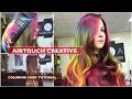 Coloring Hair Tutorial. Airtouch creative. Цветное окрашивание в технике эйртач.