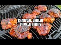 Crispy BBQ Chicken Thighs on a Charcoal Grill | Easy Two-Zone Method | SaucyRossyBBQ