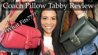 COACH PILLOW TABBY 26 REVIEW 2022, WHAT'S IN MY BAG
