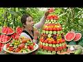 Harvesting Sweet Watermelon and Cucumber to Sell at Market - Taking care of Piglets with Single mom