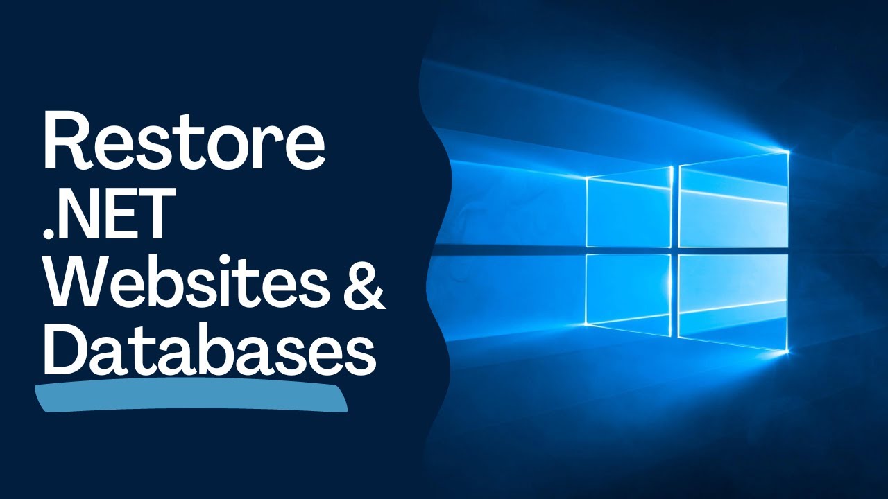 Web Netdisaster Restoring Your .NET Website and Database After a Disaster - YouTube