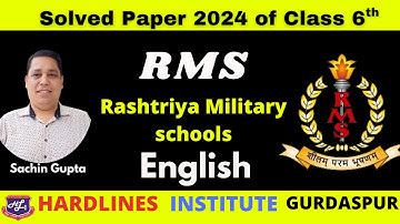RMS 2024 Paper Solution Class 6 | RMS Answer Key | RMS CET Solved Paper  of english| Military School
