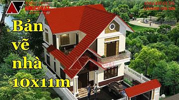 Bản vẽ nhà 10x11m 2 tầng mái thái