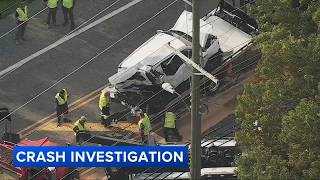 Chain-reaction crash involving school bus sends 14 to hospital