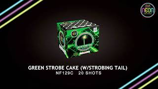 Green Strobe Cake (w/Strobing Tail) -- NF129C by Neon Fireworks