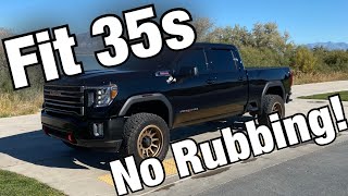 2020 Sierra HD Fender Mod for Larger Tires