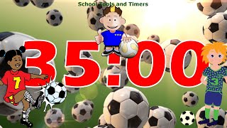 35 Minute ⚽ Soccer Countdown Timer - Cheering Crowd - Football Celebration ⚽