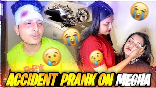 ACCIDENT PRANK ON MEGHA | PRANK GONE WRONG @megha_chaubeshorts |SANDEEP BHATT