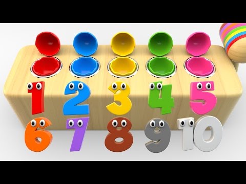 Learn Numbers with Wooden Hammer Surprise Eggs Toys - Shapes and Numbers Collection