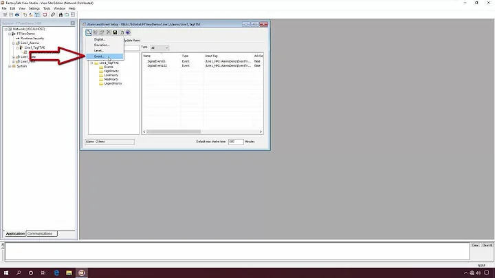 Creating an Event in FactoryTalk Alarms and Events