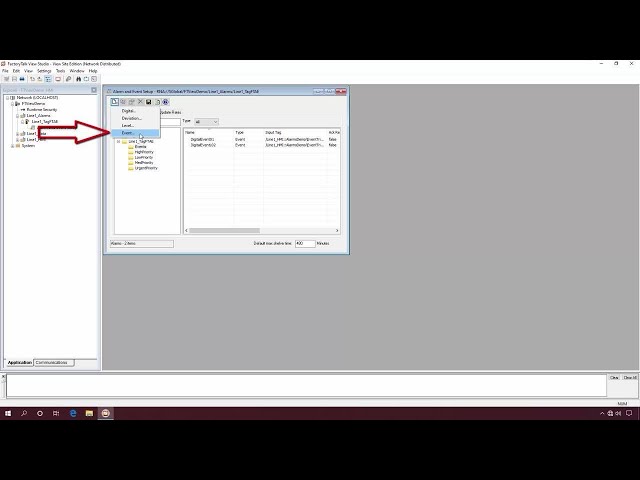 Creating an Event in FactoryTalk Alarms and Events